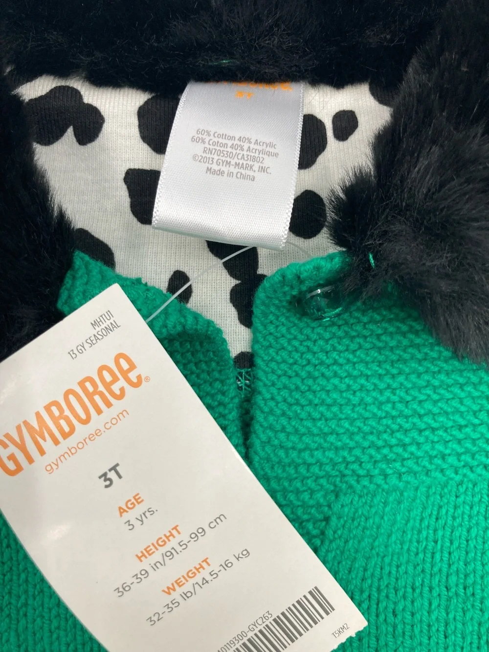 Gymboree Faux Fur Collar Knit Cardigan Sweater Bow Pockets Green NWT S601